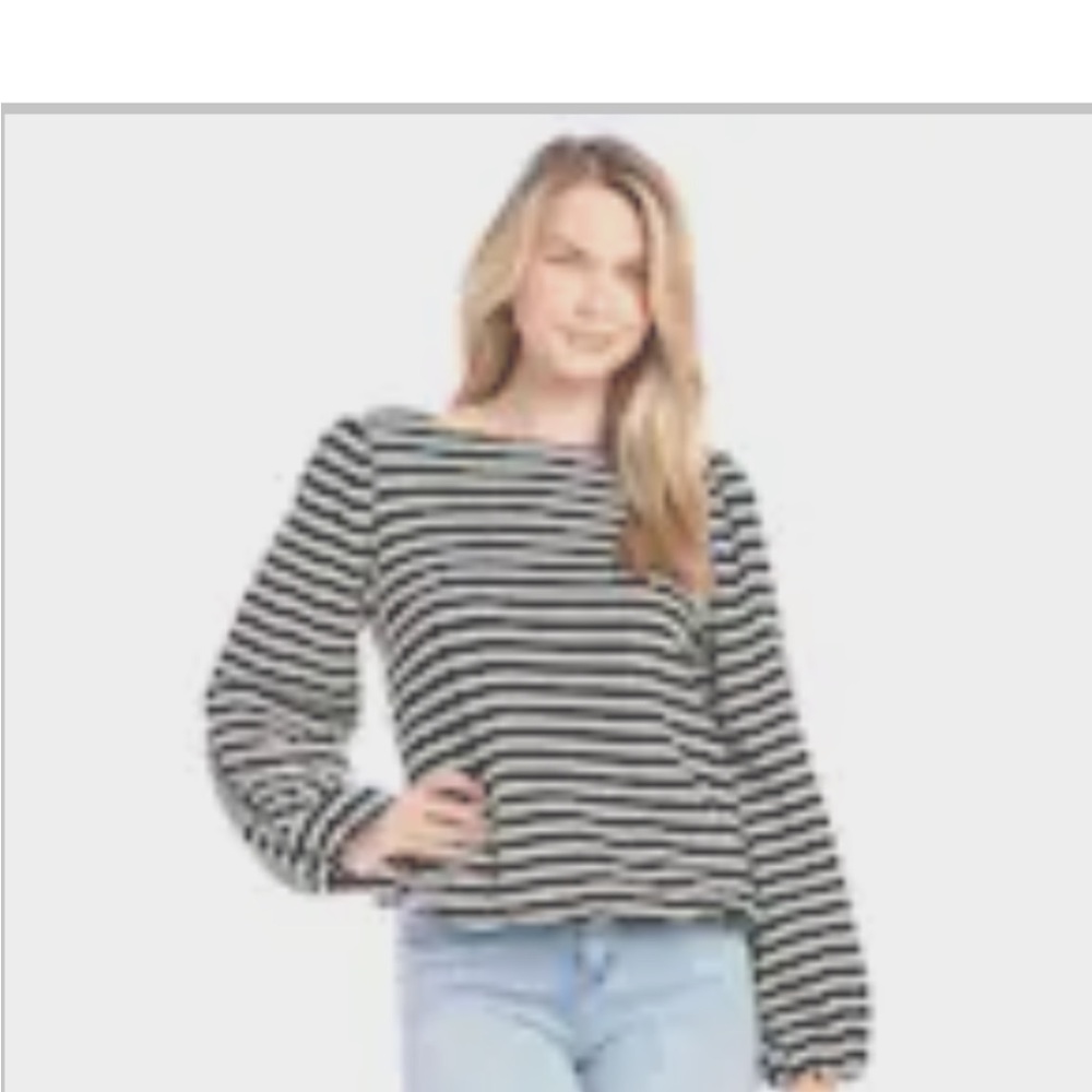 Karen Kane Striped bubble hem sweatshirt